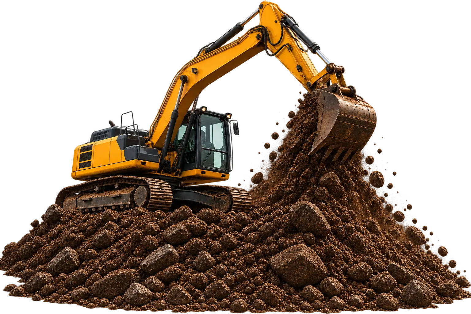 Excavator di area proyek